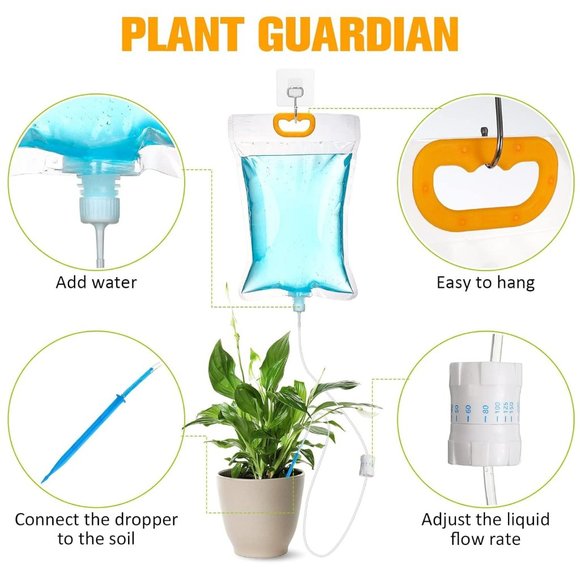 3.5L IV Plant Life Drip Watering Bag with Adjustable Automatic Plant Watering - Picture 7 of 14